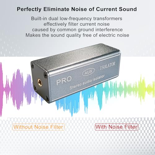 WisWinDa 3.5mm Noise Filter Pro Hum Eliminator Ground Loop Isolator (No Affect Bass) Aluminum Shell Quality Buzz Eliminator Isolator for HIFI Stereo Home Theater Car Audio Player Plug&Play 3.5mm Audio Isolator - Image 4