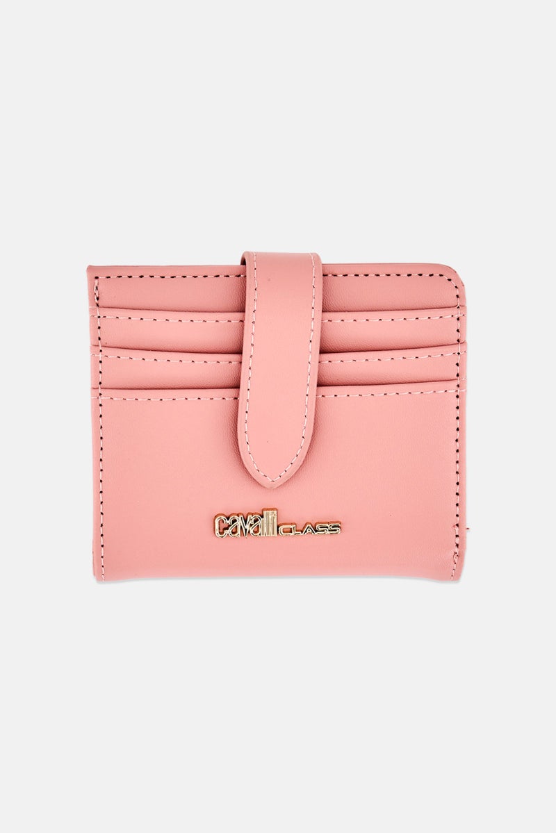 Cavalli Class Women Brand Logo Wallet, Pink - Image 1