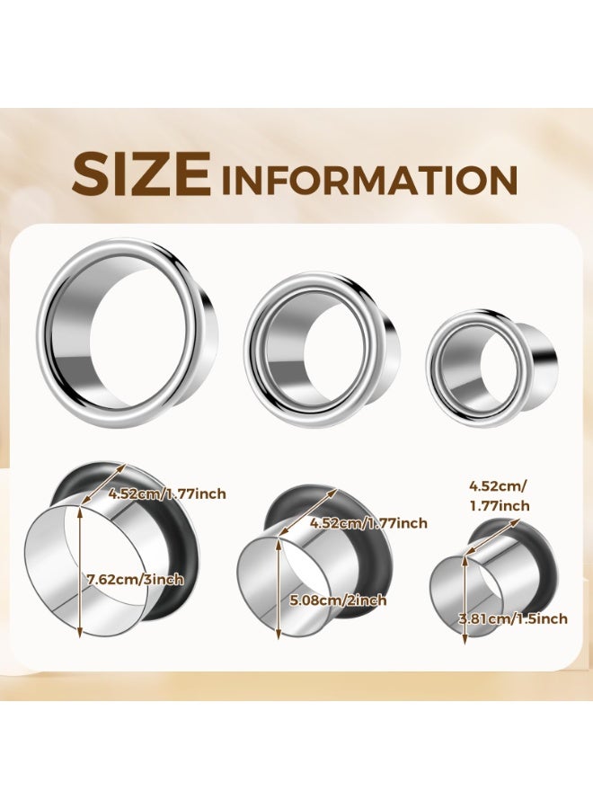 KISSUN 3 Pcs Hair Dryer Holder Insert Curling Iron Holder Stainless Steel Salon Station Appliance Hair Styling Tool Tube Comb Organizer for Hairdresser Bathroom(Sliver,3"+2"+1.5") - Image 2