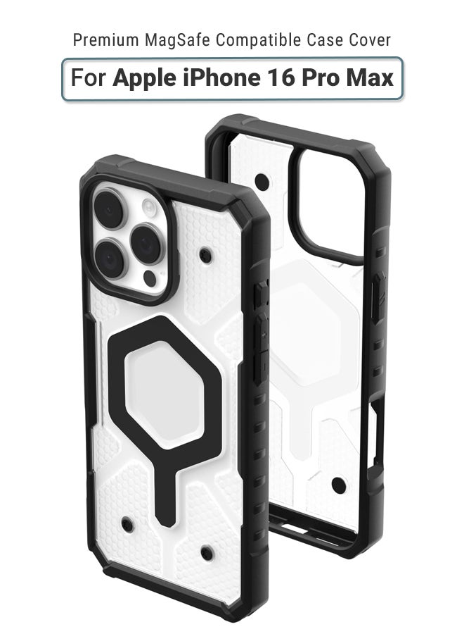huanmate Apple iPhone 16 Pro Max MagSafe Case Black/Clear- High Quality Strong Magnet, Wireless Charging Compatible, Shockproof Protection, Ultra Slim Anti-Scratch Magnetic Cover for Apple iPhone 16 Pro Max - Image 1