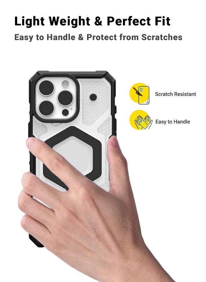 huanmate Apple iPhone 16 Pro Max MagSafe Case Black/Clear- High Quality Strong Magnet, Wireless Charging Compatible, Shockproof Protection, Ultra Slim Anti-Scratch Magnetic Cover for Apple iPhone 16 Pro Max - Image 4