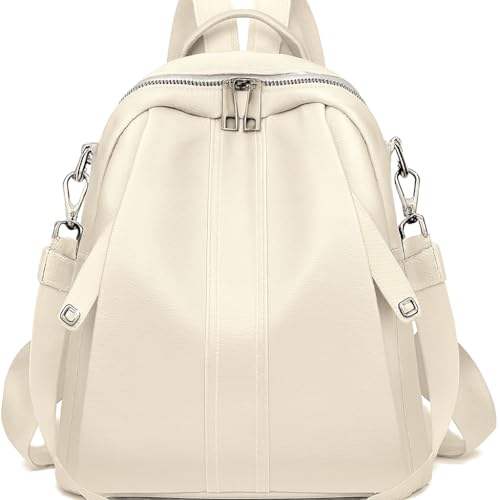MUCHOVA Stylish Anti Theft Women's Fashion Backpack | Sling | Shoulder | Handbag | Ladies Purse | College Bag for Girls | Crossbody | Casual | Daypack (Cream) - Image 1