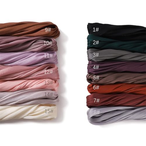 HURESON Women Premium Hijab Head Scarf Lightweight Shimmer Scarves Crepe Wedding Shawls and Wraps for Evening Dresses Shiny (Brown 9#) - Image 2