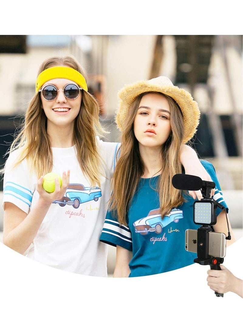 Vlogging Live Streaming Kit With Microphone Tripod Black - Image 3