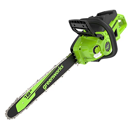 Greenworks 40V 18" Brushless Cordless Chainsaw (Great For Tree Felling, Limbing, Pruning, and Firewood / 75+ Compatible Tools), Tool Only - Image 1