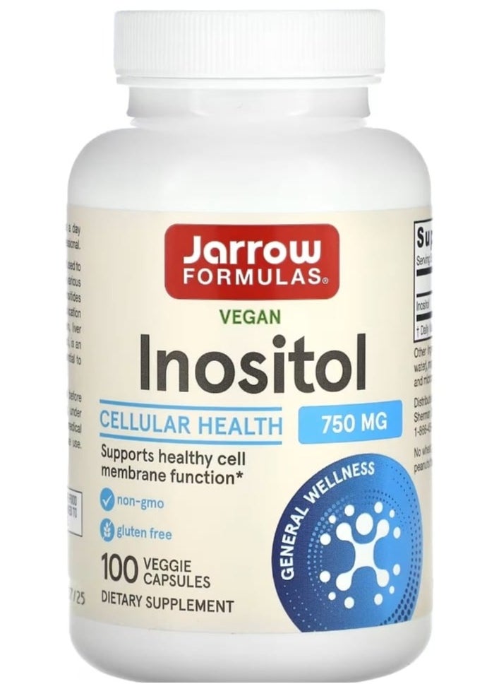 jarrow formulas - Vegan Inositol 750 mg 100 Veggie Capsules - Image 1