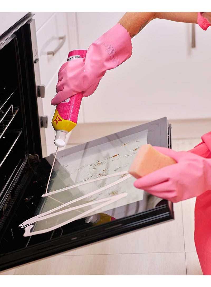 ذا بينك ستاف كريم التنظيف السحري من ذا بينك ستاف 500 مل مع قفاز تنظيف وردي سيليكون بطول 50 سم (قطعتان) لإزالة الدهون والأوساخ وتنظيف المطبخ والأسطح بفعالية عالية - Image 2