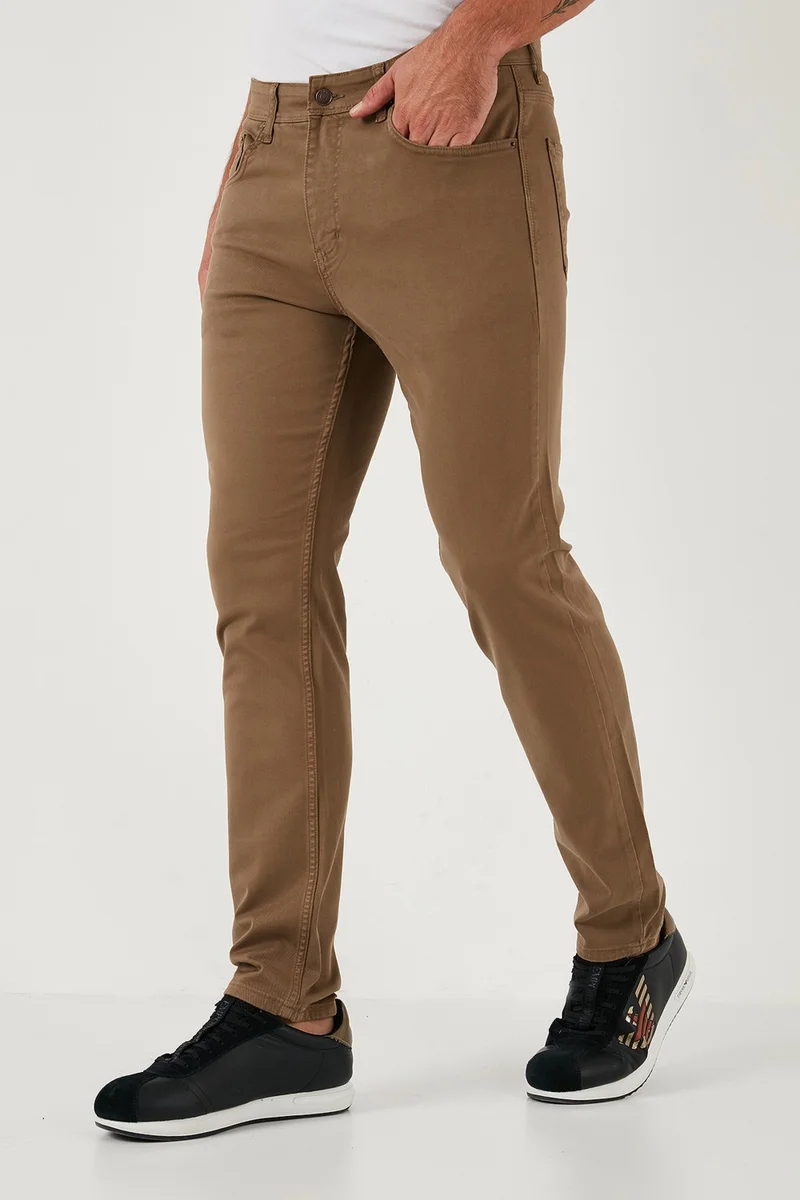 Buratti Stretch Cotton Regular Fit Normal Waist Straight Leg Trousers Men's Trousers 674002