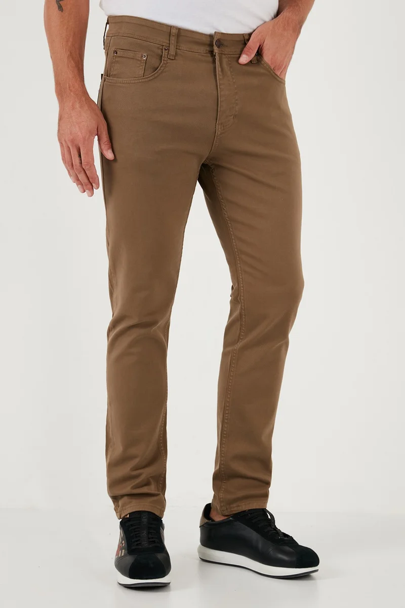 Buratti Stretch Cotton Regular Fit Normal Waist Straight Leg Trousers Men's Trousers 674002