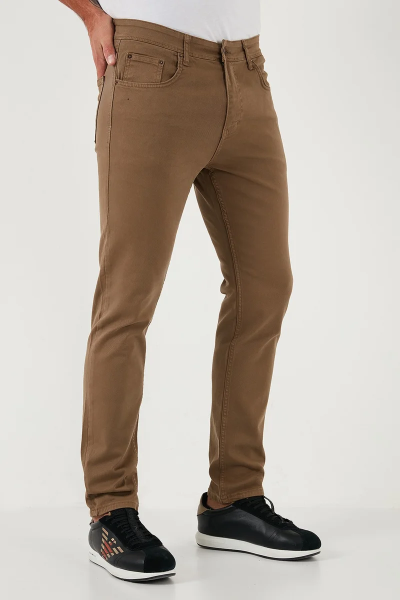 Buratti Stretch Cotton Regular Fit Normal Waist Straight Leg Trousers Men's Trousers 674002