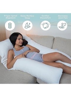 Arabest Pregnancy Pillow,U Shaped Full Body Pillow,Maternity Pillow Support for Back,Legs,Neck,Hips for Pregnant Women with Removable Washable,Sciatica Relief(White)  - Image 3
