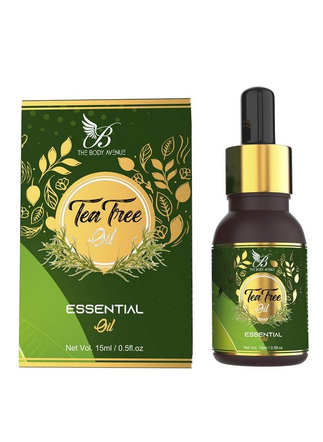 The Body Avenue The Body Avenue Tea Tree Essential Oil 100% Pure & Natural for Acne, Pimple, Dandruff, Face, Hair, Skin, Aromatherapy - 15ml  - Image 1