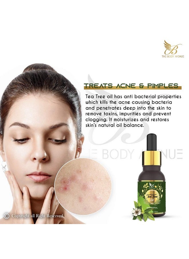 The Body Avenue The Body Avenue Tea Tree Essential Oil 100% Pure & Natural for Acne, Pimple, Dandruff, Face, Hair, Skin, Aromatherapy - 15ml  - Image 2