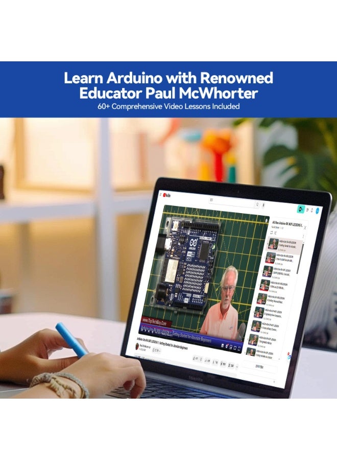 والالا مجموعة مع لوحة Arduino Uno R4 الأصلية، متوافقة مع RoHS، وبلوتوث IoT ESP32 IIC LCD1602 OLED، ومجموعة بدء تشغيل فائقة، ودروس تعليمية عبر الإنترنت ودورات فيديو للمبتدئين والمهندسين - Image 5