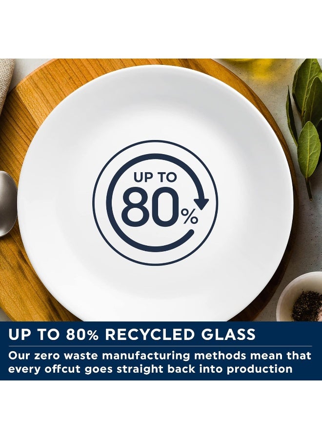 Corelle Vitrelle Glass Dinnerware, 12pc Set, New York White - Image 3