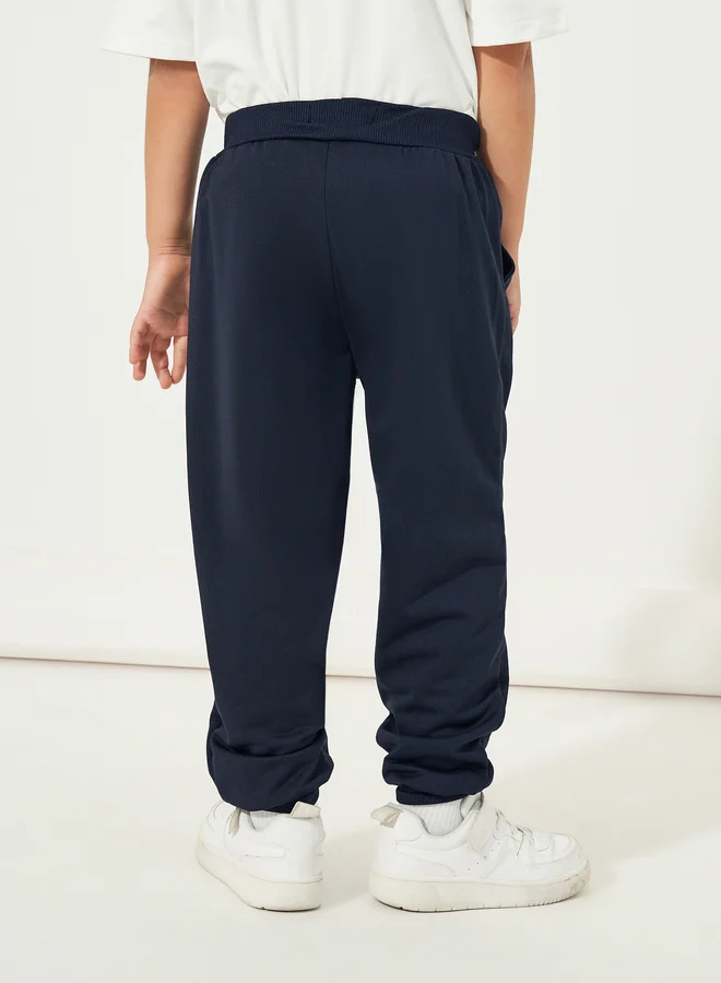 Styli Styli Letter Print Slant Pocket Cotton Joggers