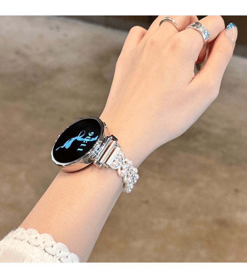 حزام ساعة يدوي مرصع باللؤلؤ لـ HW Band 8 9 10 NFC بألوان متنوعة مقاس 22 مم 20 مم 18 مم - Image 5