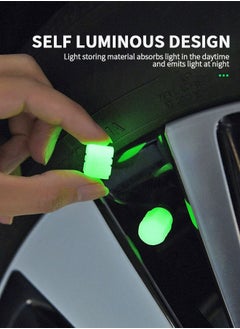 GROIC 40PCS Car Wheel Hub Reflective Sticker Night Driving Safety Warning Strip, Glow in The Dark Car Wheel Rim Tape Reflective Stripes Decals Stickers with 8PCS Luminous Valve Cap,Car Decoration  - Image 5