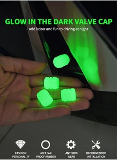 GROIC 40PCS Car Wheel Hub Reflective Sticker Night Driving Safety Warning Strip, Glow in The Dark Car Wheel Rim Tape Reflective Stripes Decals Stickers with 8PCS Luminous Valve Cap,Car Decoration  - Image 3
