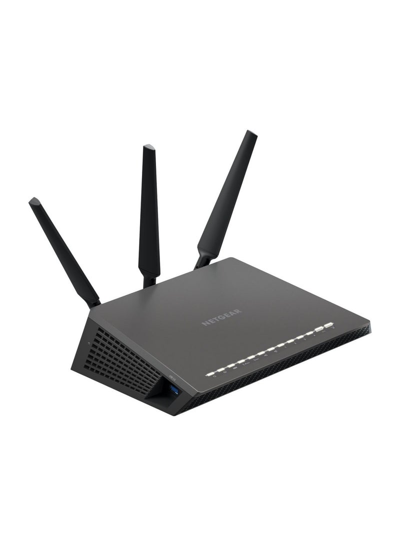 نت جير راوتر نايت هوك AC1900 باتصال واي فاي يدعم خدمة VDSL وADSL طراز D7000 أسود - Image 1