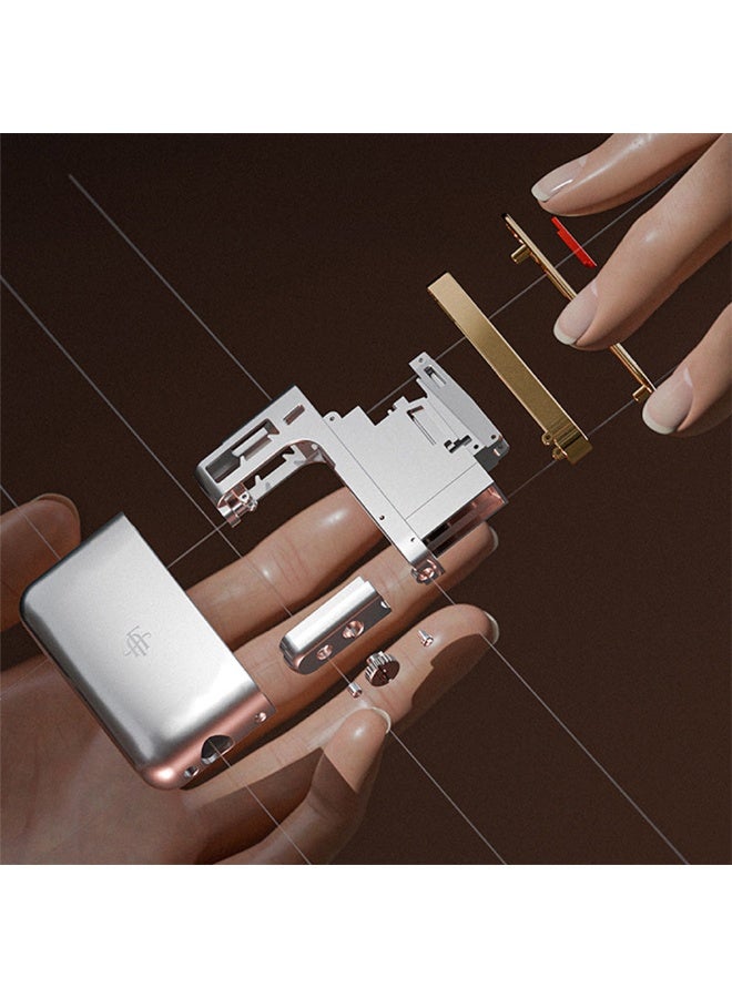 Afidano Premium Silver & Gold Butane Lighter – Refillable Windproof Jet Flame for  | Luxury Metal Design with Elegant Gift Box for Men - Image 2