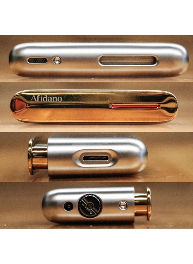 Afidano Premium Silver & Gold Butane Lighter – Refillable Windproof Jet Flame for  | Luxury Metal Design with Elegant Gift Box for Men - Image 3