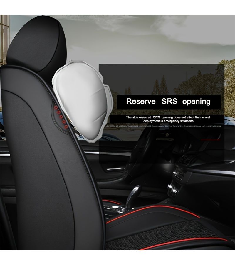 1 Seat Car Seat Cover Breathable Ice Silk Automotive Front Seat Cushion Vehicle Seat Defender 4 Seasons Red Size Car Accessories - Image 4