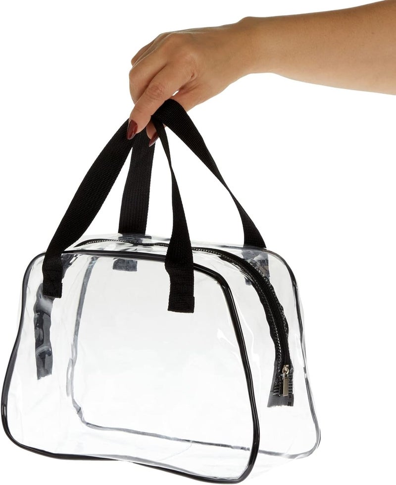 ZODACA Clear Stadium Bag - Quick Security Clear Bag for Stadium Events & Concerts - Waterproof PVC Transparent Travel Pouch for Toiletries - Secure Zipper Closure - 11 x 4 x 7 in, Transparent - Image 5