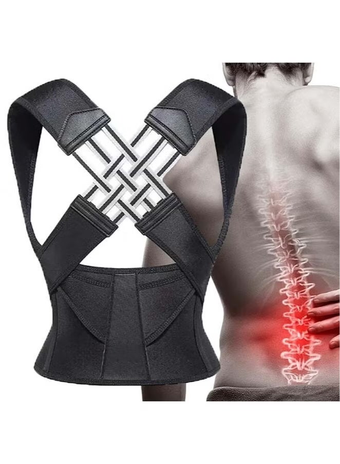 Sakulight حزام تمليس الظهر، حزام وضع الظهر، أشرطة تمليس الظهر قابلة للتعديل، مصحح وضعية تمليس الظهر، مصحح وضعية الظهر للرقبة، صالة الألعاب الرياضية للكتف ودعم جيد للوضعية - Image 3