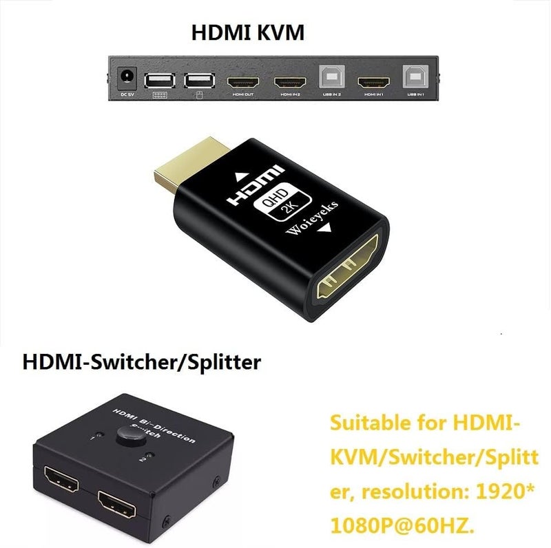 محاكي تمرير EDID HDMI - الدقة الافتراضية 1920x1080@60Hz - قابس HDMI وهمي بدون رأس محاكي شاشة شبحية لمفاتيح/موزعات/مستقبلات AV/فواصل فيديو HDMI إلخ - Image 3