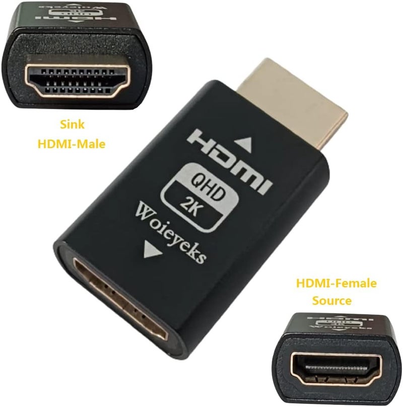 محاكي تمرير EDID HDMI - الدقة الافتراضية 1920x1080@60Hz - قابس HDMI وهمي بدون رأس محاكي شاشة شبحية لمفاتيح/موزعات/مستقبلات AV/فواصل فيديو HDMI إلخ - Image 2