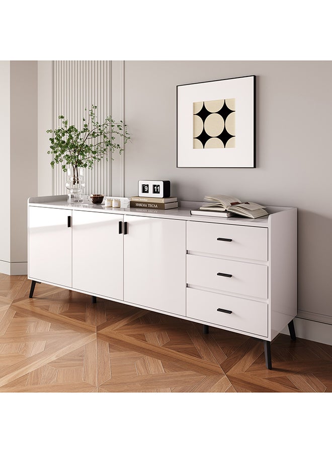 هوم بوكس خزانة جانبية كبيرة 2 متر بـ3 أبواب و3 أدراج وسطح حجري ملبد من مارويل - Image 1