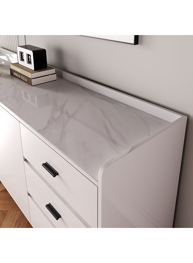 هوم بوكس خزانة جانبية كبيرة 2 متر بـ3 أبواب و3 أدراج وسطح حجري ملبد من مارويل - Image 4