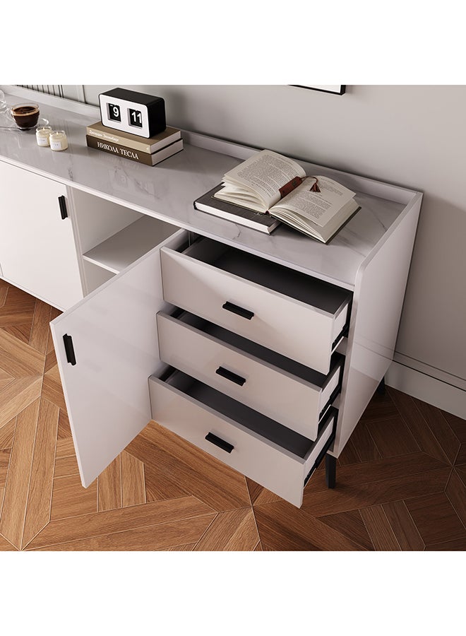 هوم بوكس خزانة جانبية كبيرة 2 متر بـ3 أبواب و3 أدراج وسطح حجري ملبد من مارويل - Image 3