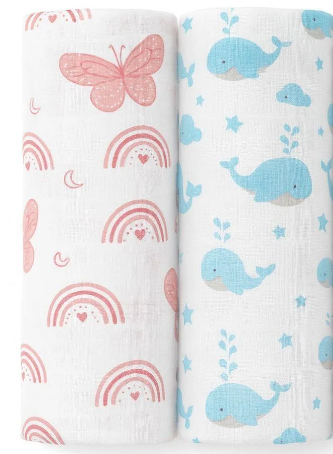 تامي تومي – لفافات أطفال مطبوعة لحديثي الولادة (عبوة من 2)