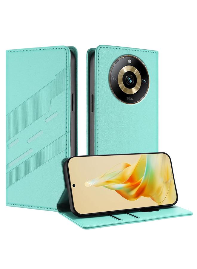 اس-توب جراب هاتف Realme 10 Pro من الجلد المنقوش متعدد الوظائف بتصميم محفظة كلاسيكي - Image 1