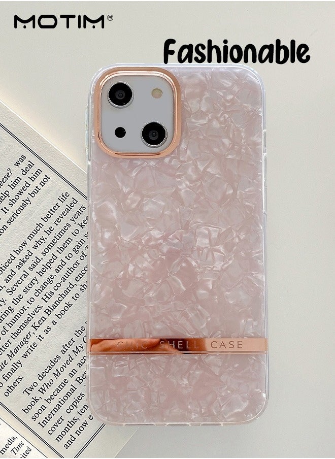 Motim Glitter Case for iPhone 14 Pearly Shell Pattern Hard PC Back Soft TPU Bumper Cover Slim Shockproof Protective Phone Case  - Image 3