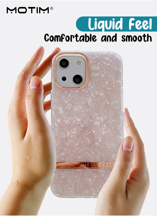 Motim Glitter Case for iPhone 14 Pearly Shell Pattern Hard PC Back Soft TPU Bumper Cover Slim Shockproof Protective Phone Case  - Image 4