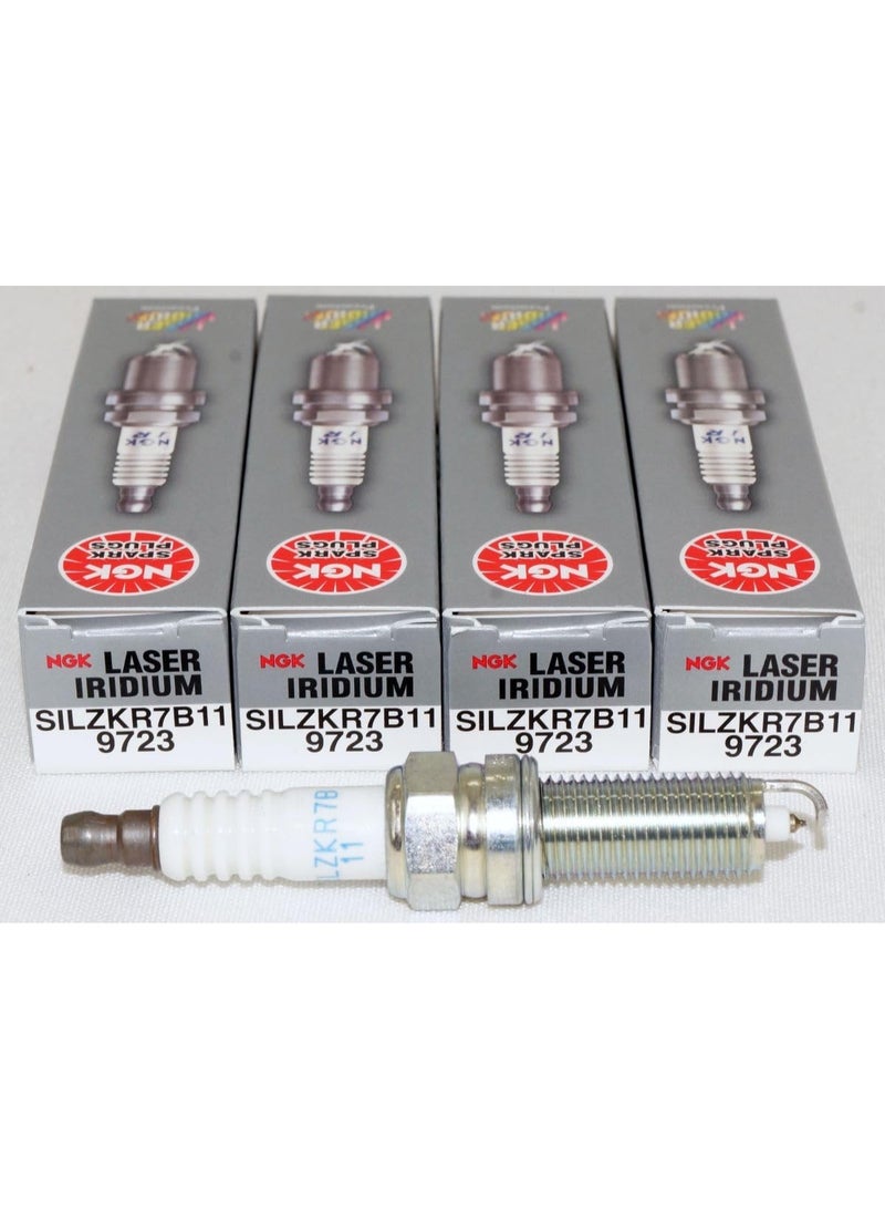 NGK 9723 SILZKR7B11 Laser Iridium Spark Plug – Pack of 4, High Performance Ignition Plug, 1.1mm Pre-Gapped, Long Life OEM Replacement for Hyundai, Kia, Dodge, Jeep, Chrysler & Ram Engines - Image 1