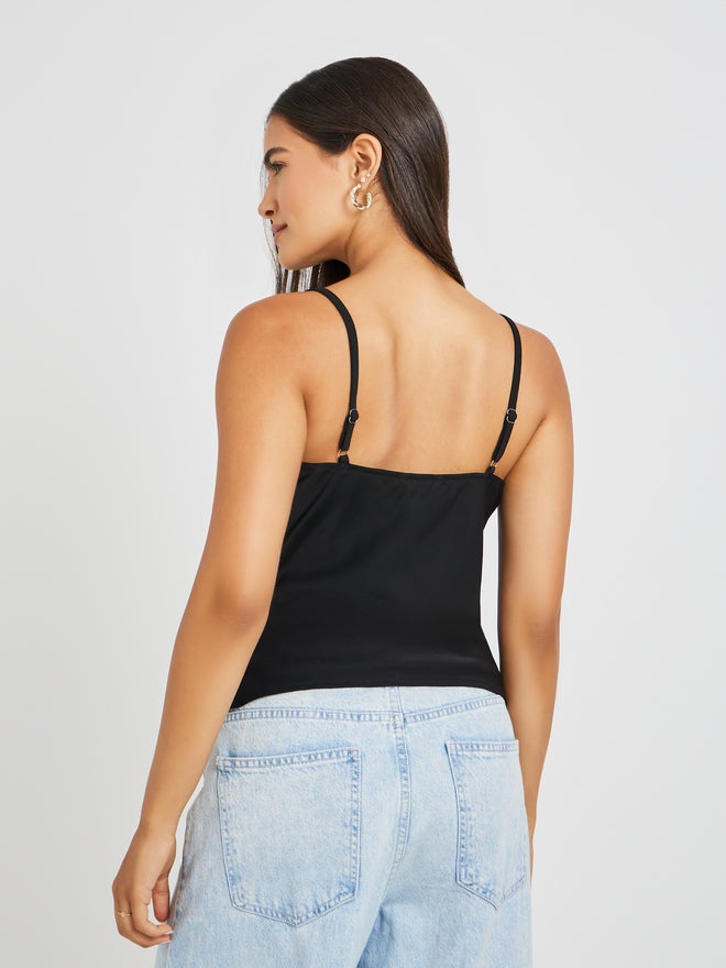 Styli Styli Cowl Neck Strappy Asymmetric Hem Top  - Image 4