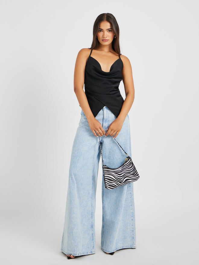 Styli Styli Cowl Neck Strappy Asymmetric Hem Top  - Image 2