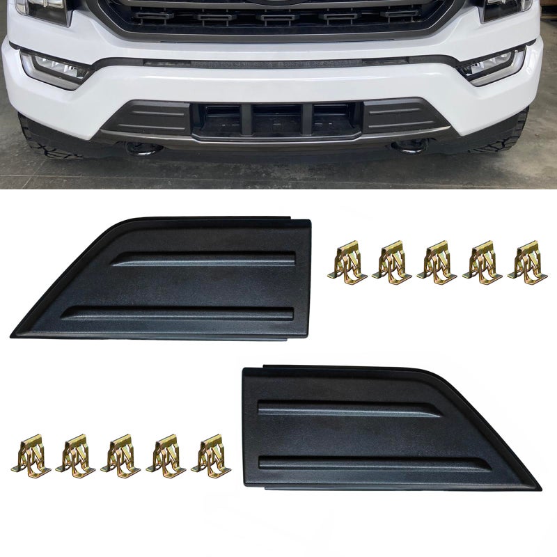 KYYET Driver and Passenger Front Bumper Guards Pads Inserts End Caps Cover Grill Compatible with F150 F150 2021 2022 2023