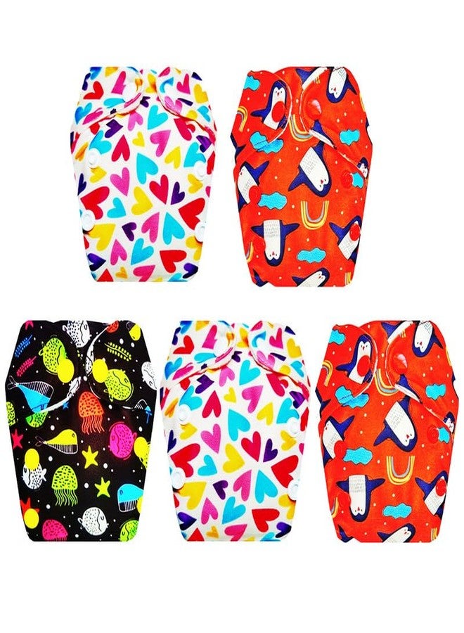 Dumbledo Premium Newborn Cloth Diaper with Integrated Soaker (Pack of 5) | Snug Fit | Reusable & Washable | Quick Dry | Everyday Diapering Essential | 0 - 4 Months | Unisex Baby - Image 1