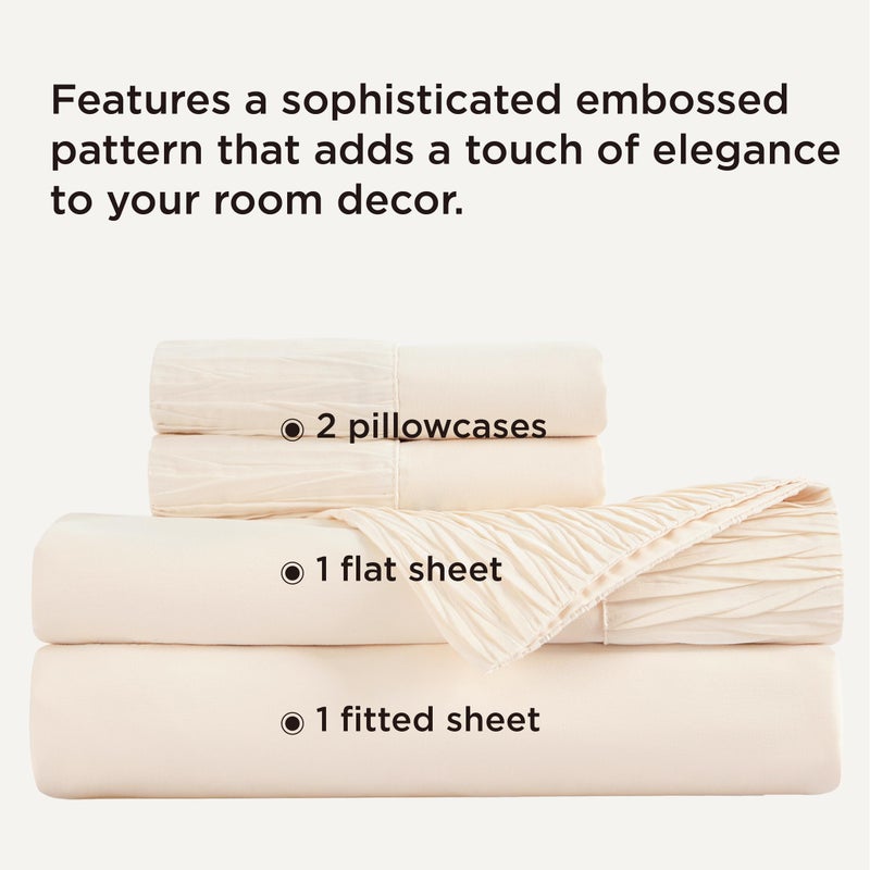 Bedsure California King Sheet Sets - 4 Pieces Soft Cal King Sheets - Breathable & Cooling - Hotel Luxury - Easy Care Polyester Microfiber Bedding for Women, Men, Light Beige - Image 2