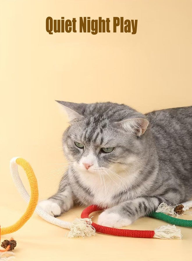 Cat Chew Rope,Catnip-Infused Organic Cotton Chew Rope Toys for Cats, Soft & Safe Dental Chew Toys for Indoor Cats, Self-Play and Teeth Cleaning (3PCS) - Image 2