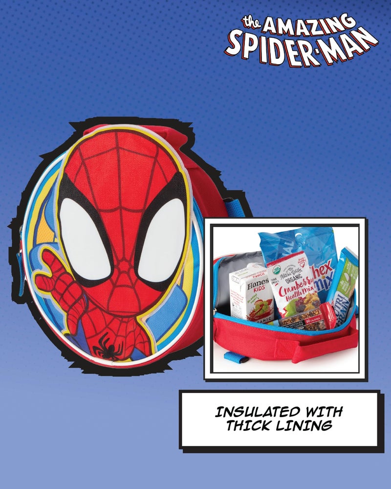 Fast Forward Spiderman Boys Backpack and Lunch Box Set - 14 Inch Schoolbag Backpack with Lunch Box for Preschool Kindergarten, Spidey Red/Blue - Image 5