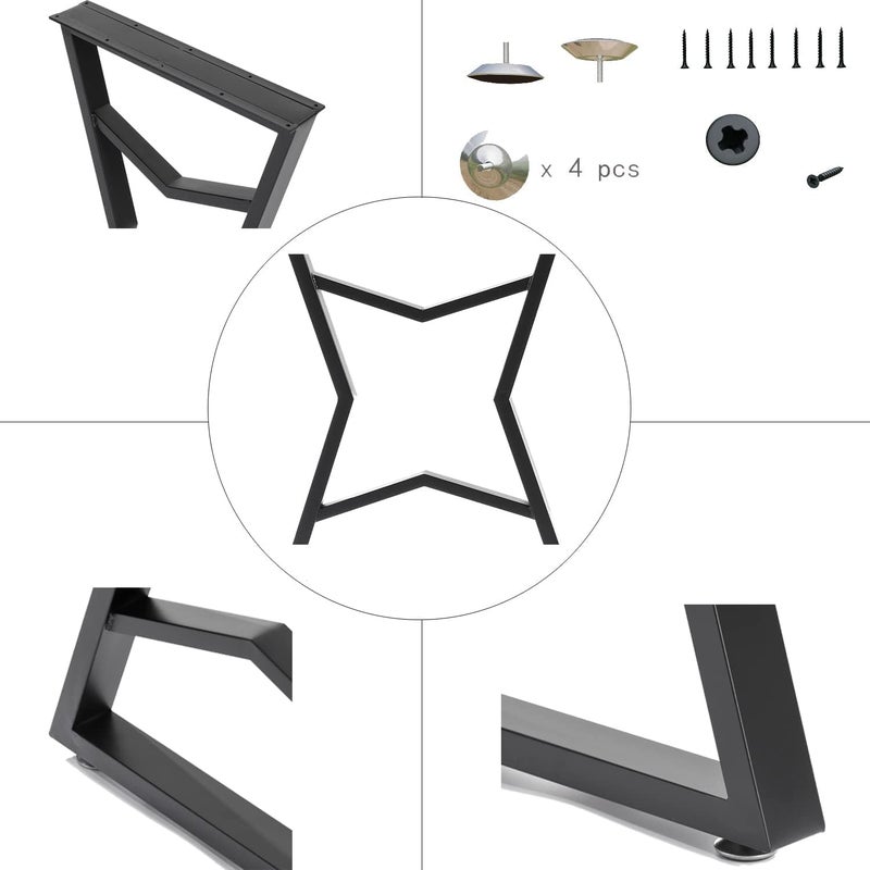 Reyox Reyox Metal Legs for Table28 H x 20 W for Desk Legs Steel Black Dining Table Legs Computer Table Legs Office Adjustable Work Table Legs Set of 1 E Shape - Image 3