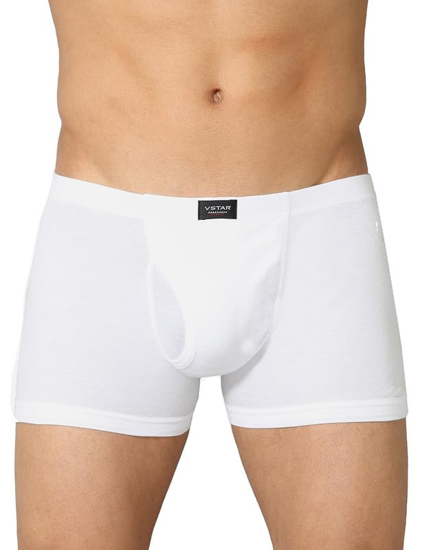 VSTAR Jaz Neo Mens Trunk Underwear, Comfortable Innerwear with a Pouch Fly Opening, Unique Leg Treatment to Prevent Riding up White - Image 4