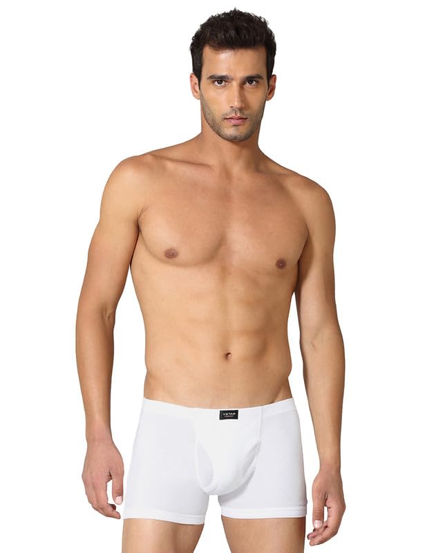 VSTAR Jaz Neo Mens Trunk Underwear, Comfortable Innerwear with a Pouch Fly Opening, Unique Leg Treatment to Prevent Riding up White - Image 1