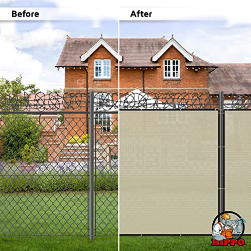 HIPPO - Privacy Screen Fence Heavy Duty Shade Net with Polyester Band, Brass Eyelets & Tie Cords (Ivory, 1 mt X 4 mt) - Image 4
